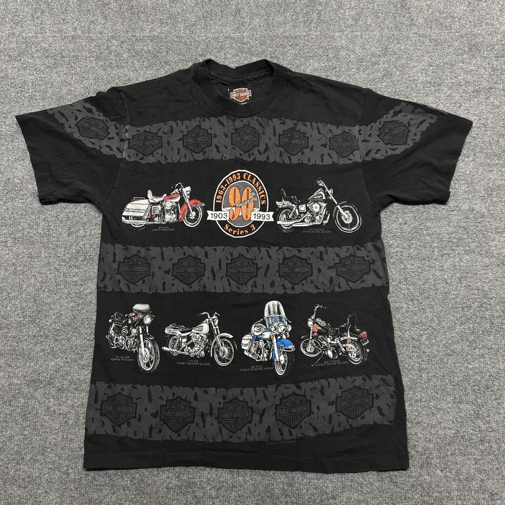 Vintage Harley-Davidson Shirt Mens Medium 90th Anniversary Motorcycle 90s Tee